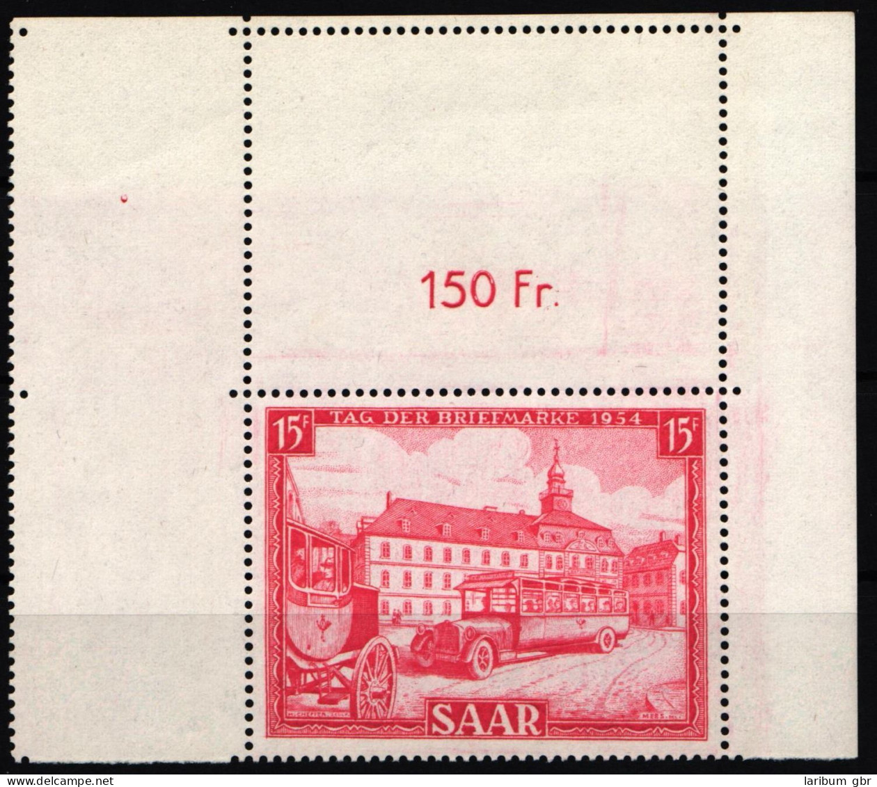 Saarland 349 Postfrisch Mit Anhängenden Leerfeld In Markengröße #NL419 - Andere & Zonder Classificatie