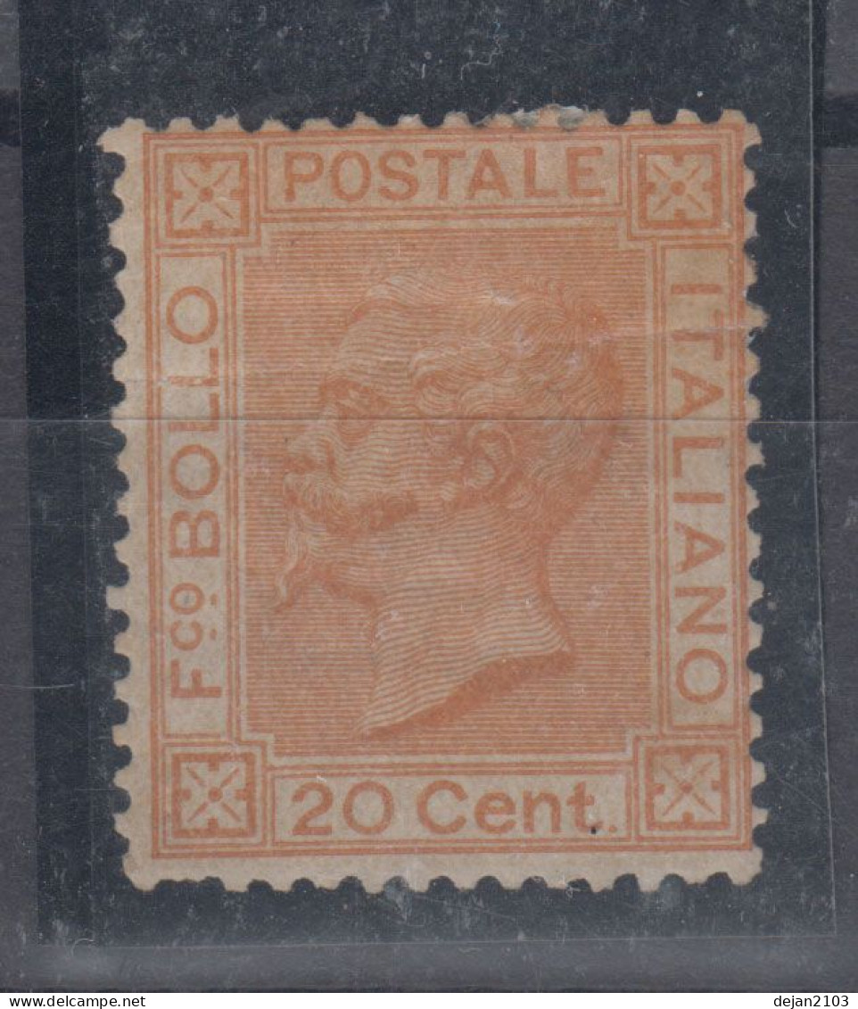 Italy Vittorio Emanuele II 20 Cent Orange Mi#28 1877 MH * - Mint/hinged