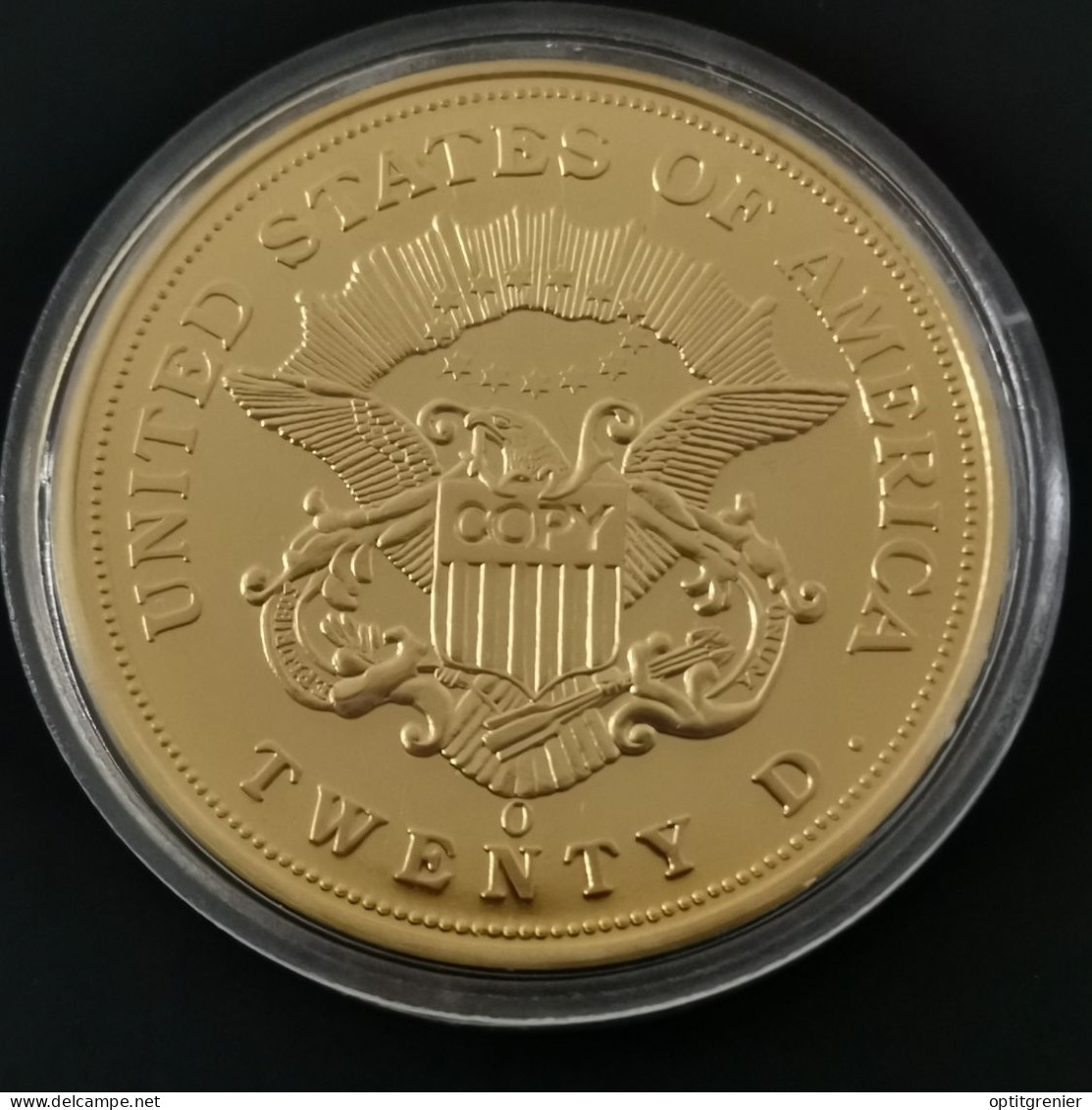 MEDAILLE 40 Mm REPRODUCTION En Cupronickel De La 20 DOLLARS OR USA - Other & Unclassified