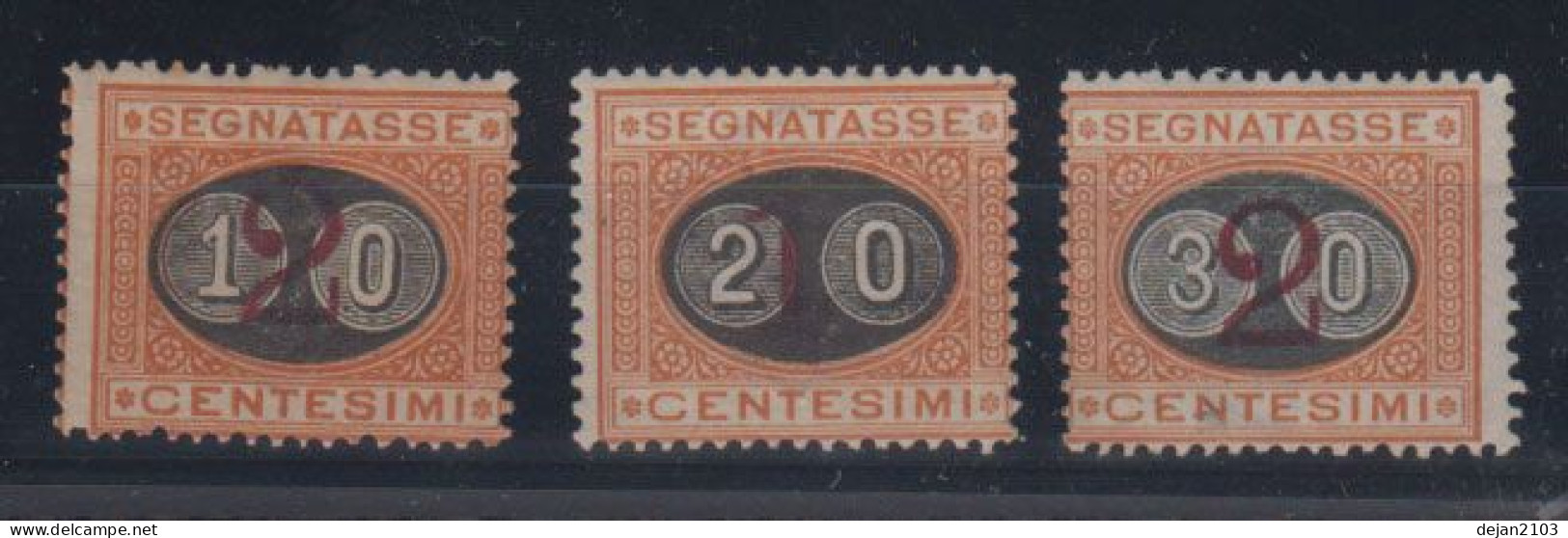 Italy Porto Stamps 10,20 & 30 Centesimi 1890/91 MH * - Autres & Non Classés