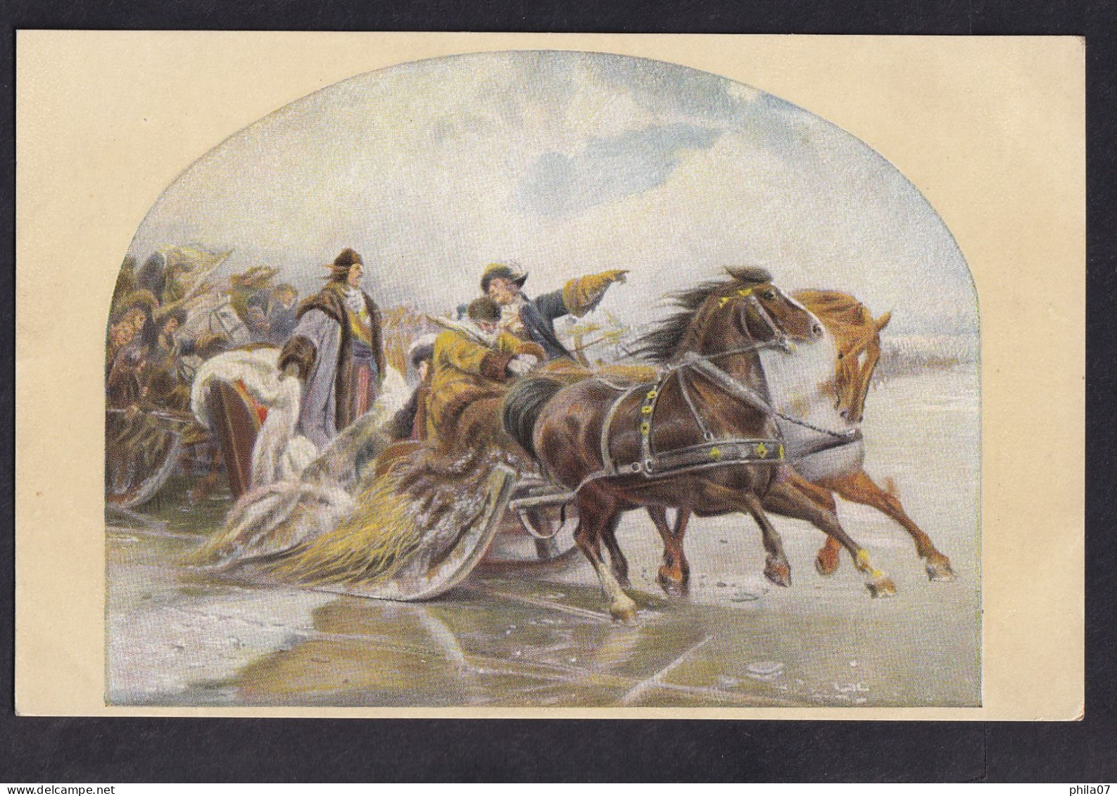 Simmler - Crossing A Frozen River / Postcard Not Circulated, 2 Scans - Peintures & Tableaux