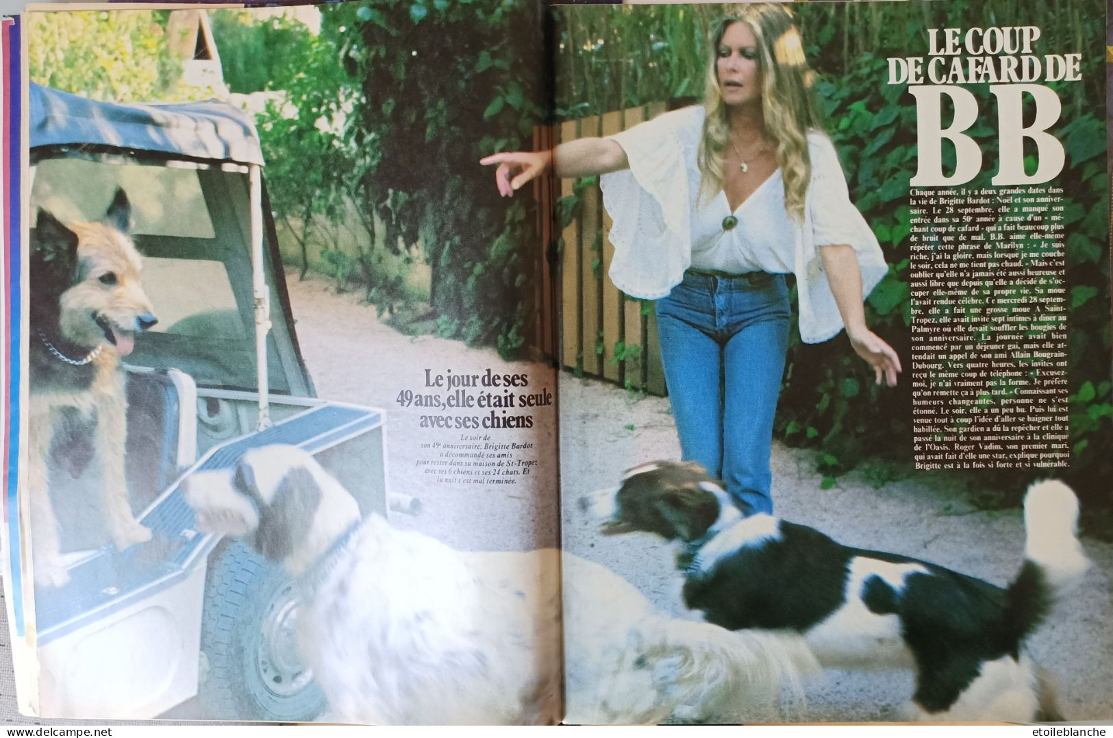3 revues Paris Match BRIGITTE BARDOT - 1966 Gunther Sachs, Tahiti, guépard - 1983 Roger Vadim, chiens, St Tropez