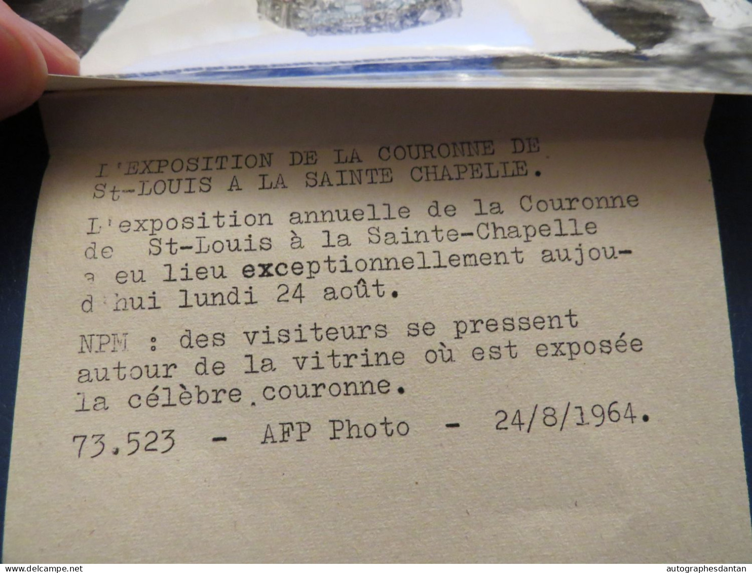 ● Exposition De La Couronne De Saint Louis à La Sainte Chapelle - Paris 1964 - Photo De Presse AFP - Célébrités