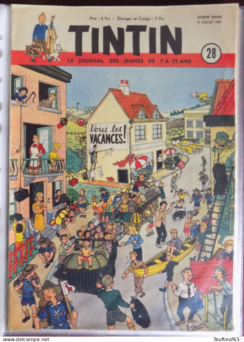 Tintin N° 28-1951 Couv. Tibet - Scouts - - Tintin