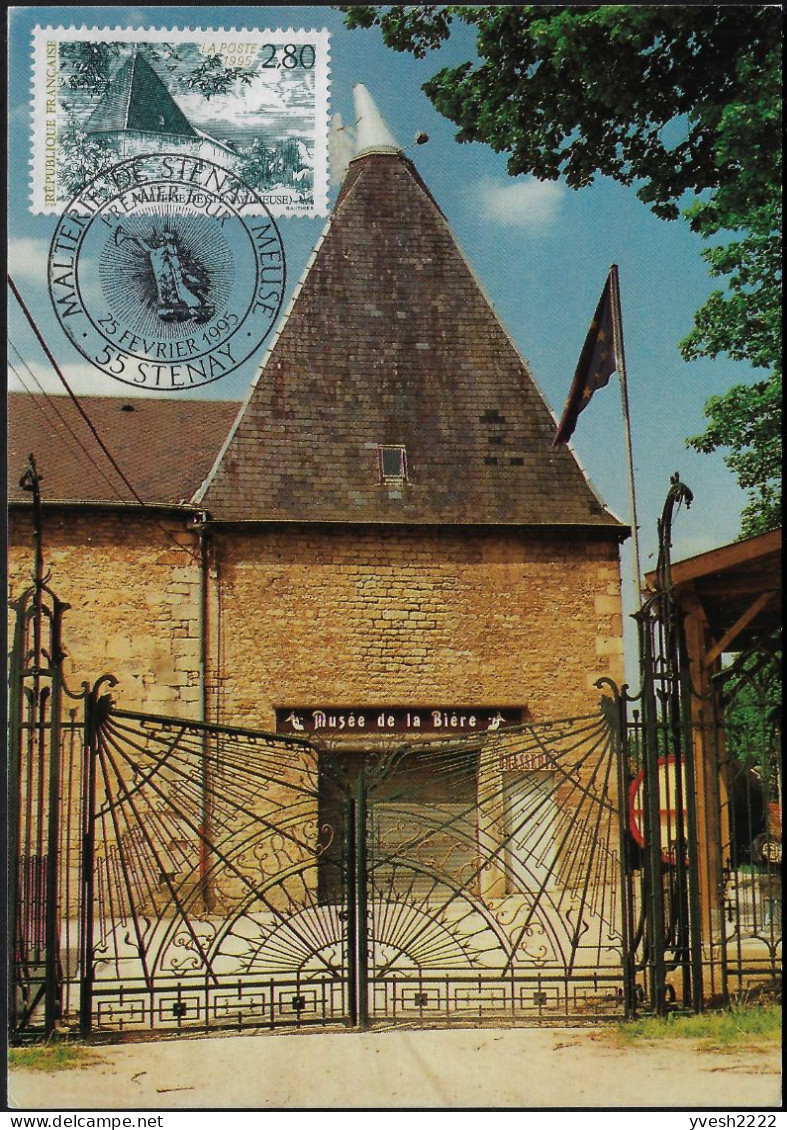 France 1995 Y&T 2954. Feuillet De Luxe, Carte Maximum. Malterie Et Musée De La Bière à Stenay, Meuse - Beers