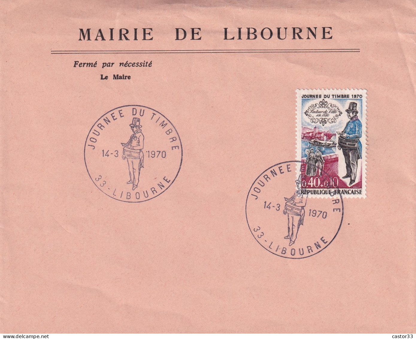 Journée Du Timbre 1970, Libourne, Facteur De Ville En 1830 - Andere & Zonder Classificatie