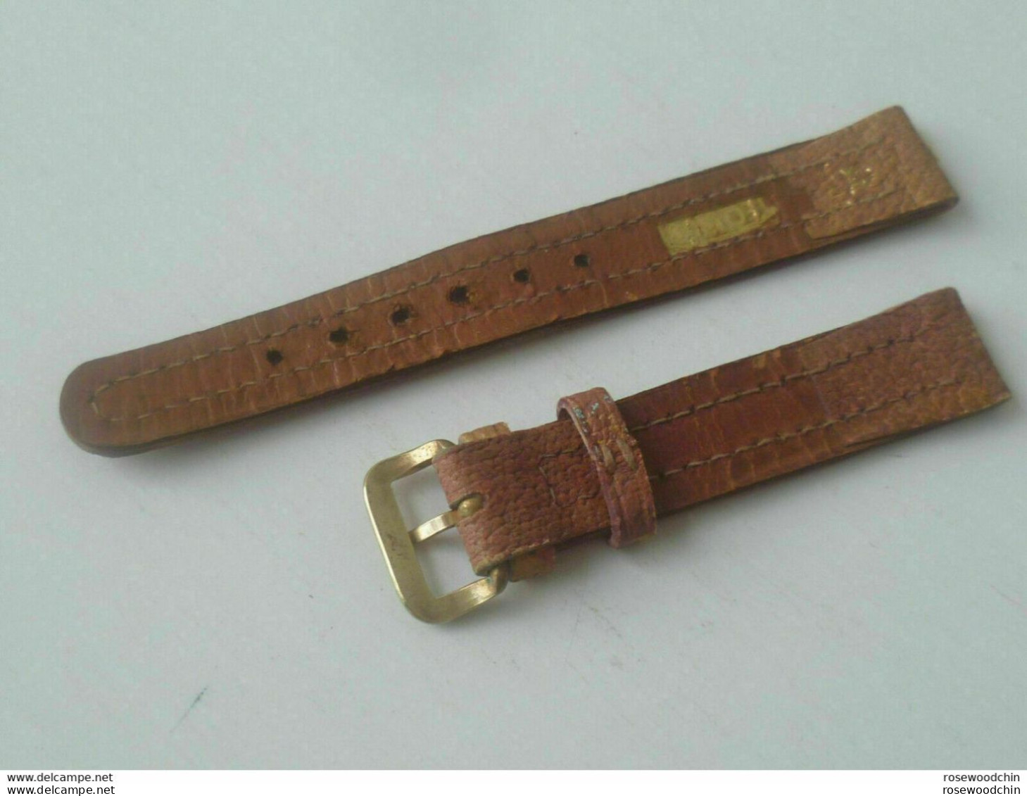 Vintage ! 16mm Titus Technos Casual Pin Buckle Leather Wrist Watch Strap Band - Watches: Bracket