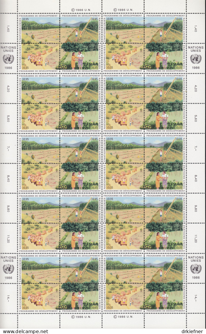 UNO GENF 138-141, Zd-bogen, Postfrisch **, Entwicklungsprogramm UNDP, 1986 - Blocks & Kleinbögen