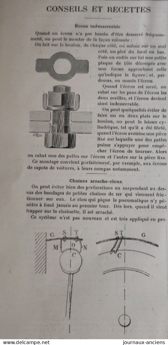 1903 LA LOCOMOTION - AUTOMOBILE EN AMÉRIQUE BAKER - VOITURE DE DION BOUTON - CARBURATEUR PIPE - BOIZIER - MICHELIN