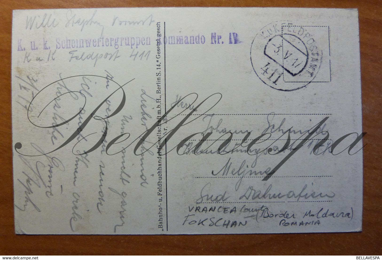 Romania. Fosçani. Gr. Einigkeitsstrasse.  Maison George  Poppescu -Bazarul De Mobile.Samul Marca. Feldpost 1917, N°433 - Roumanie