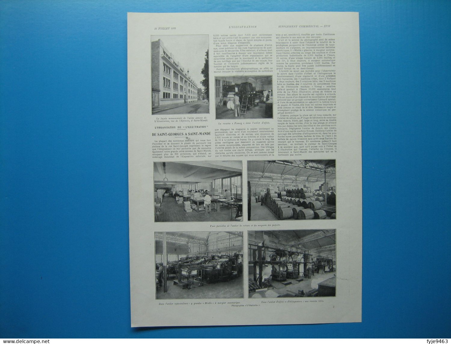 (1931) Visite à L'usine Du Journal " L'ILLUSTRATION " à Saint-Mandé - Non Classés