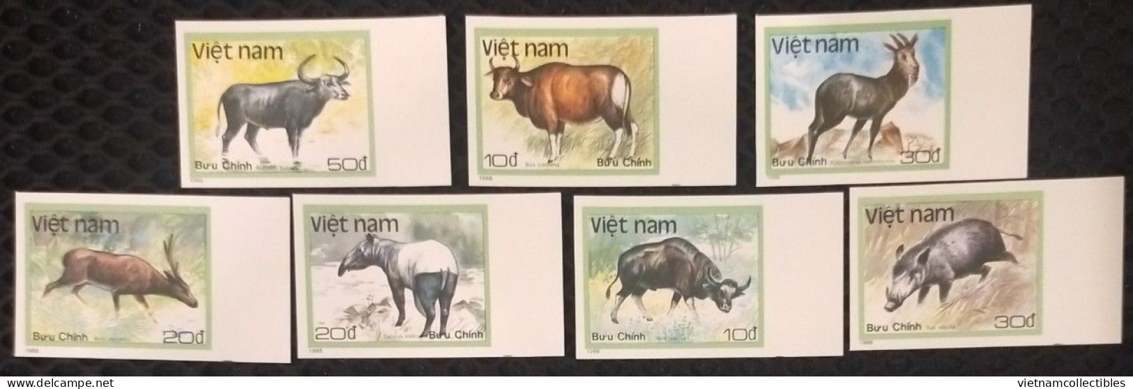 Vietnam Viet Nam MNH Imperf Stamps 1988 : Wild Animals / Tapir / Boar / Buffalo / Deer / Goat (Ms554) - Viêt-Nam