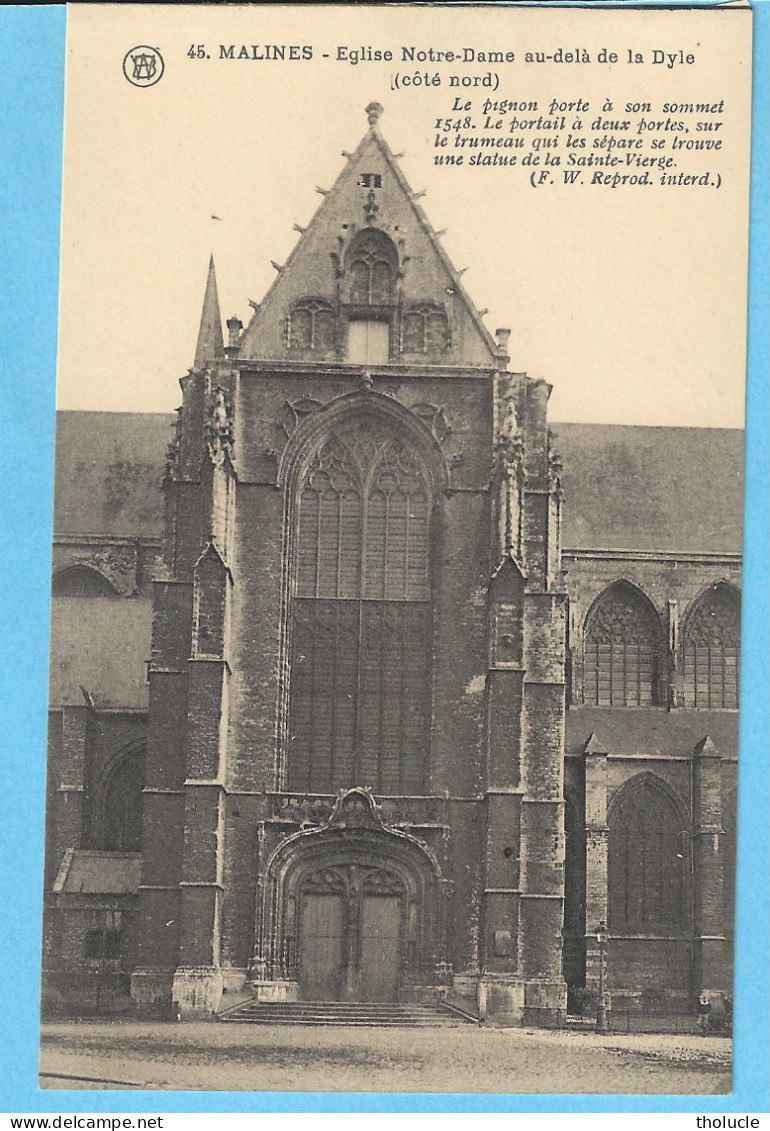 Mechelen-Malines+/-1920-Onze Lieve Vrouw Over De Dijle Kerk-Eglise N.D.au-delà  La Dyle-Pignon Nord-photo F.Walschaerts - Malines