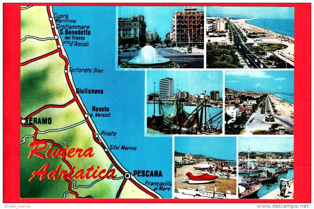 CARTOLINA – ITALIA - Abruzzo - Anni '80 - Riviera Adriatica - Vedute - Pineto, Silvi, Roseto, Giulianova, Pescara - Altri & Non Classificati