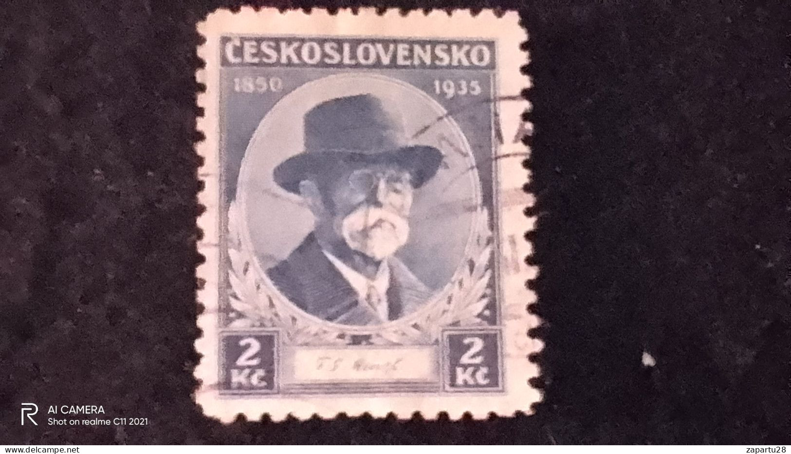 ÇEKOSLAVAKYA-1937-         2  KC.          DAMGALI - Gebruikt