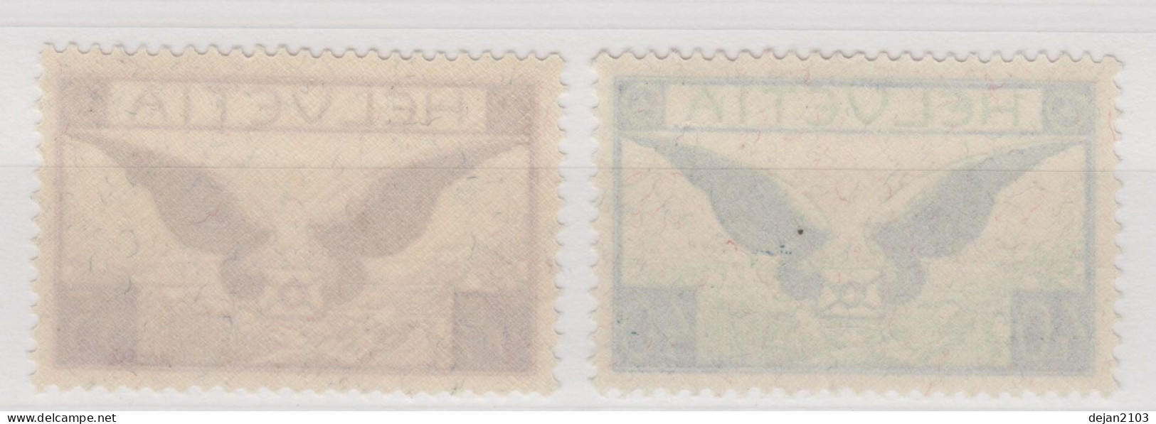 Switzerland Airplanes Smooth Paper Mi#233x/4x 1929 MNH ** - Unused Stamps