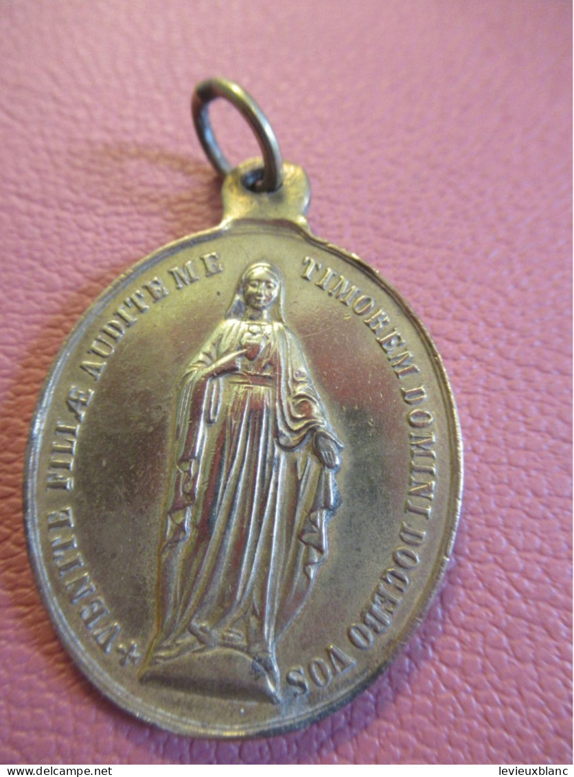 Médaille Religieuse Ancienne/Marie Veni Filiae../ Ange Omnia Ad Jesum... / Fin  XIXème              MDR32 - Religion & Esotericism