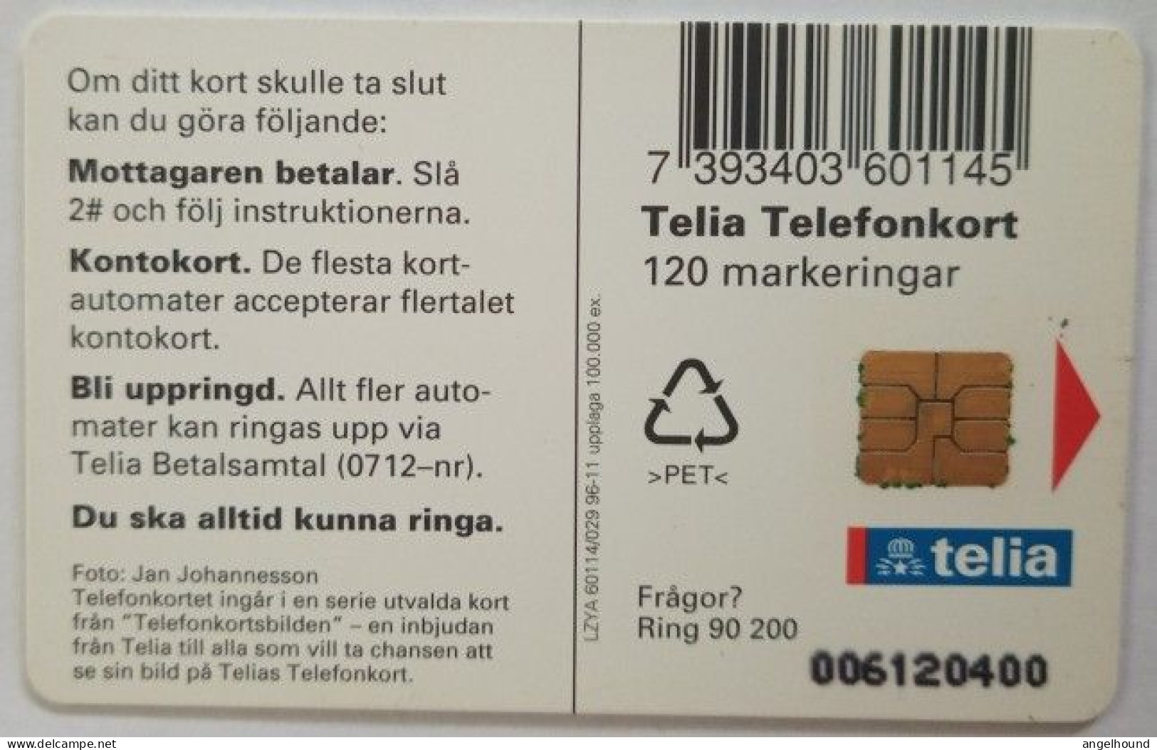 Sweden 120Mk. Chip Card - Horses - Zweden