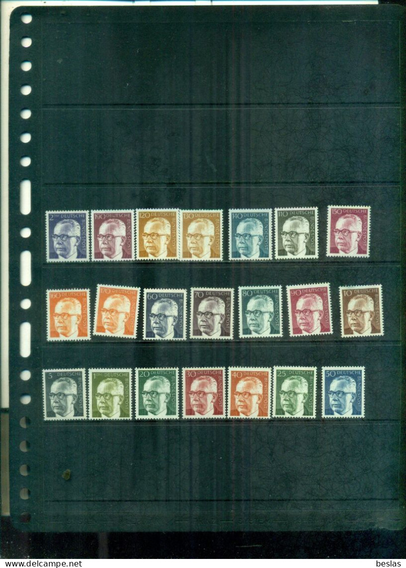 ALLEMAGNE OCC.SERIE COURANTE PRESIDENT HEINEMANN 21 VAL NEUFS A PARTIR DE 4,50 EUROS - Unused Stamps