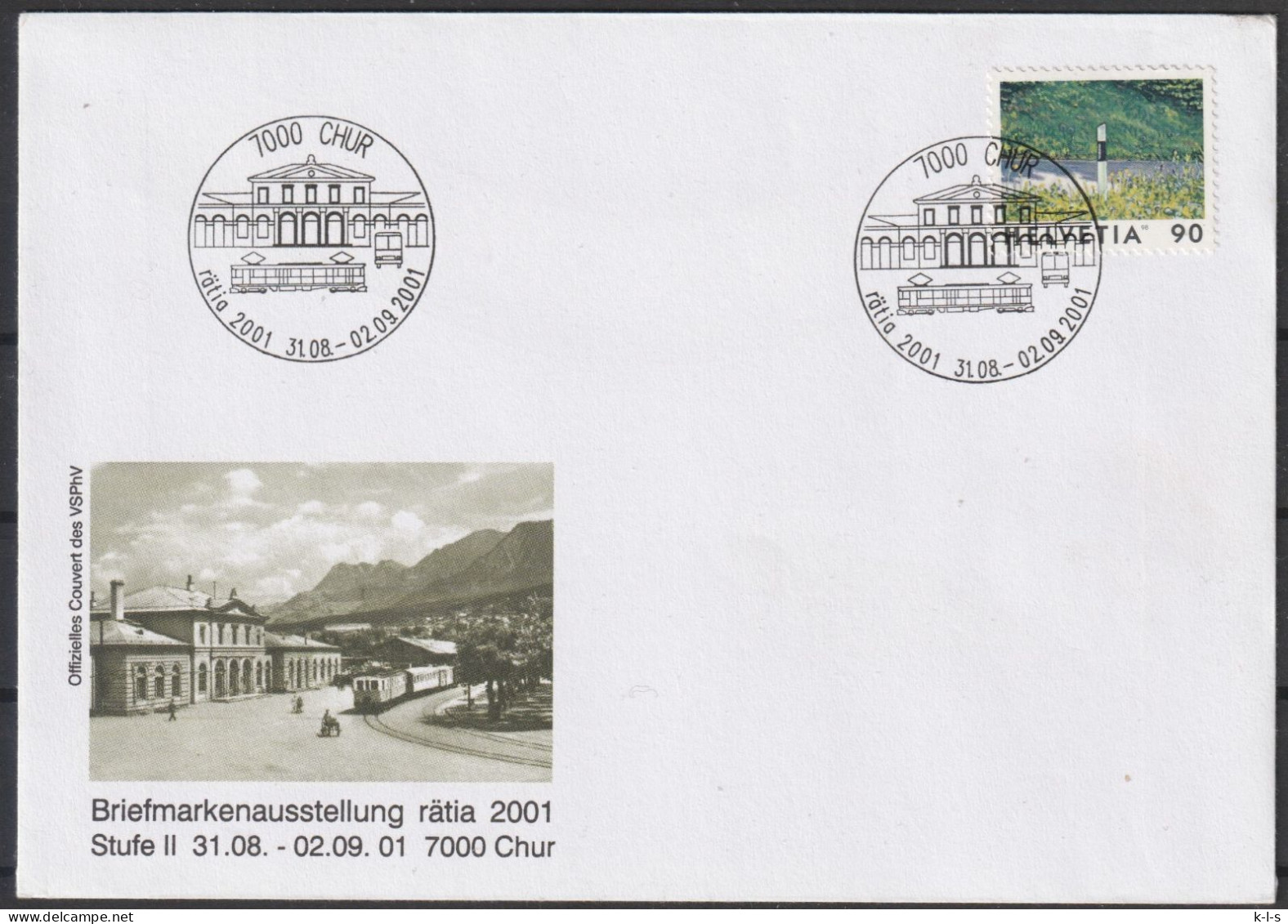 Schweiz: 2001, Blankobrief In EF, Mi. Nr. 1647, Briefmarkenausstellung Rätia 2001, SoStpl. 7000 CHUR - Briefmarkenausstellungen