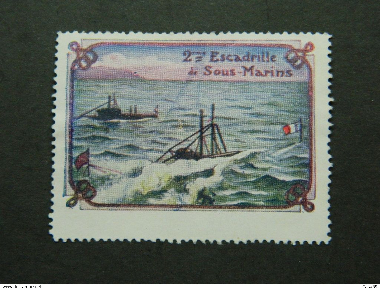 Vignette Militaire Delandre 2ème Escadrille De Sous-Marins - Militärmarken