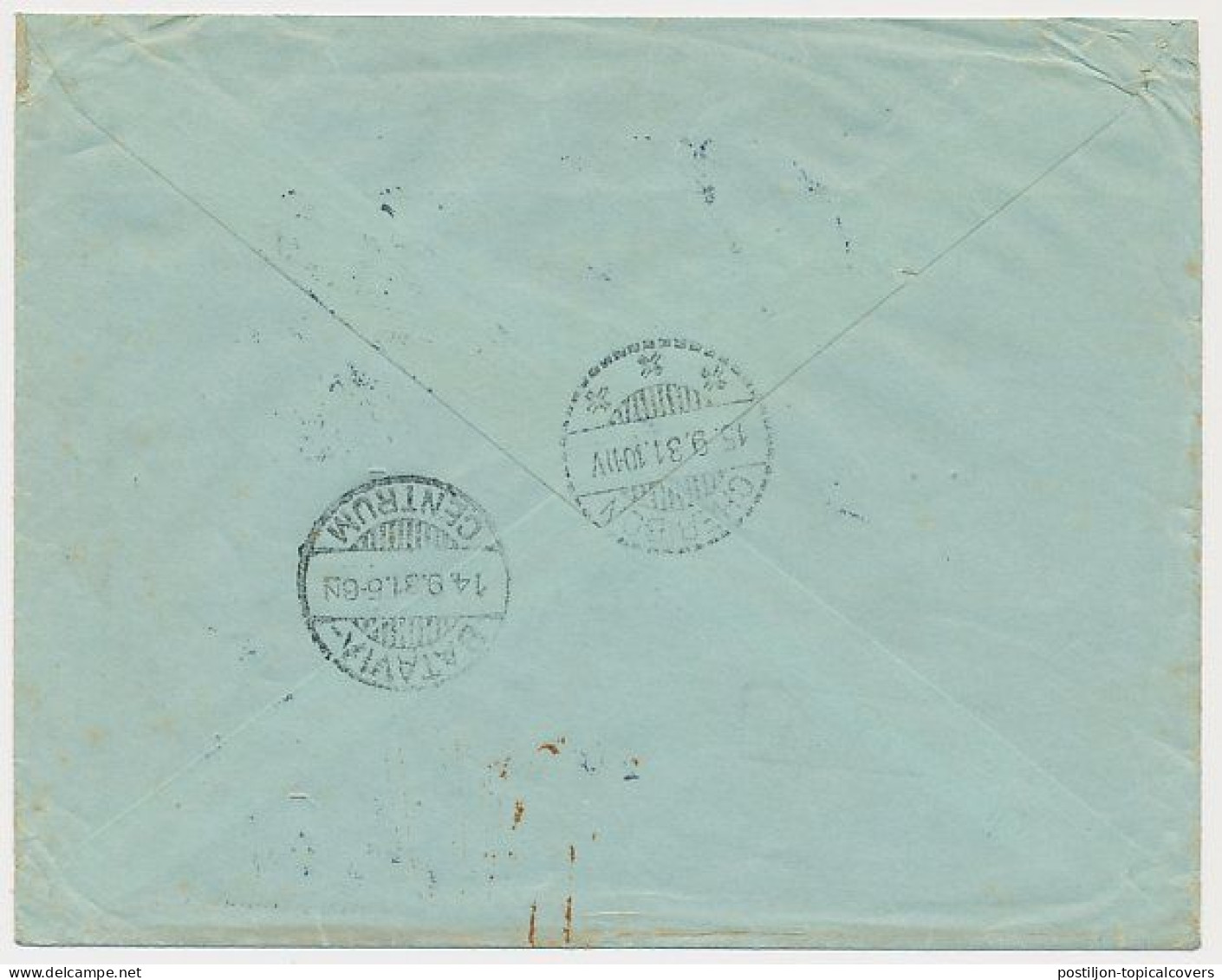 Em. Luchtpost Mercurius Rotterdam - Cheribon Nederlands Indie 1931 - Lettres & Documents