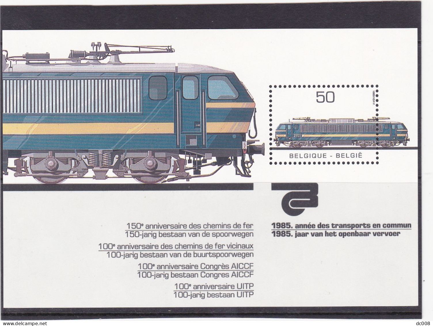 COB BL61 Openbaar Vervoer-Transports Publics-1985-MNH-postfris-neuf-10 Stuks/pieces - 1961-2001
