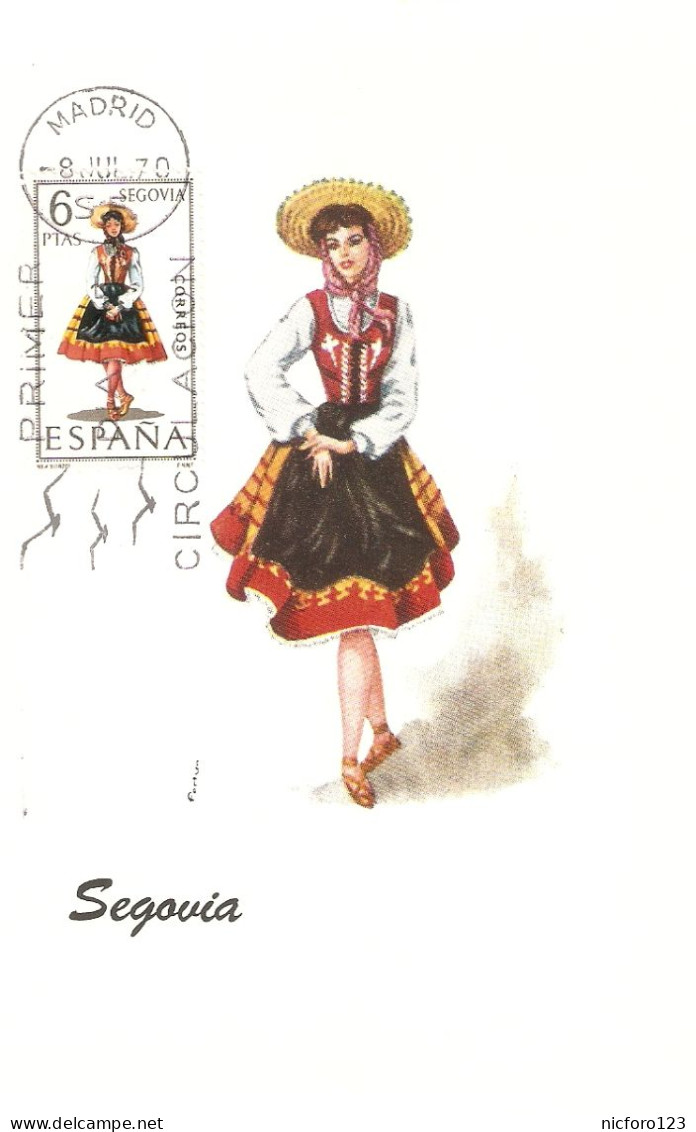 Lot Of Twelve (12)) Spanish Regional Costumes Postcards With First Day Of Circulation Stamped Stamps - Ohne Zuordnung