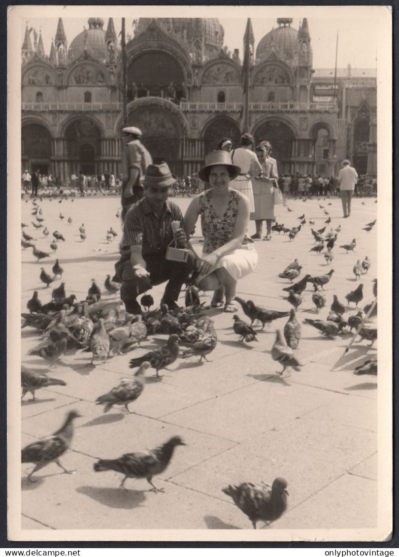 Venezia 1950, Scena Di Vita In Piazza San Marco, Fotografia Vintage  - Lugares