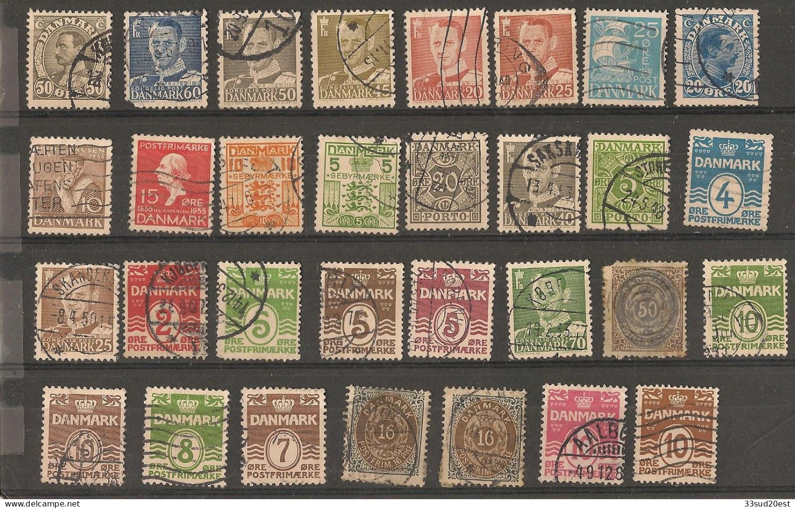 Lot De Timbres Anciens Du Danemark - Collections (sans Albums)