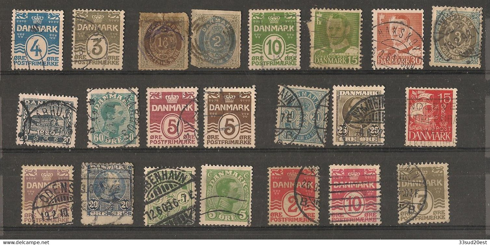 Lot De Timbres Anciens Du Danemark - Collections (without Album)