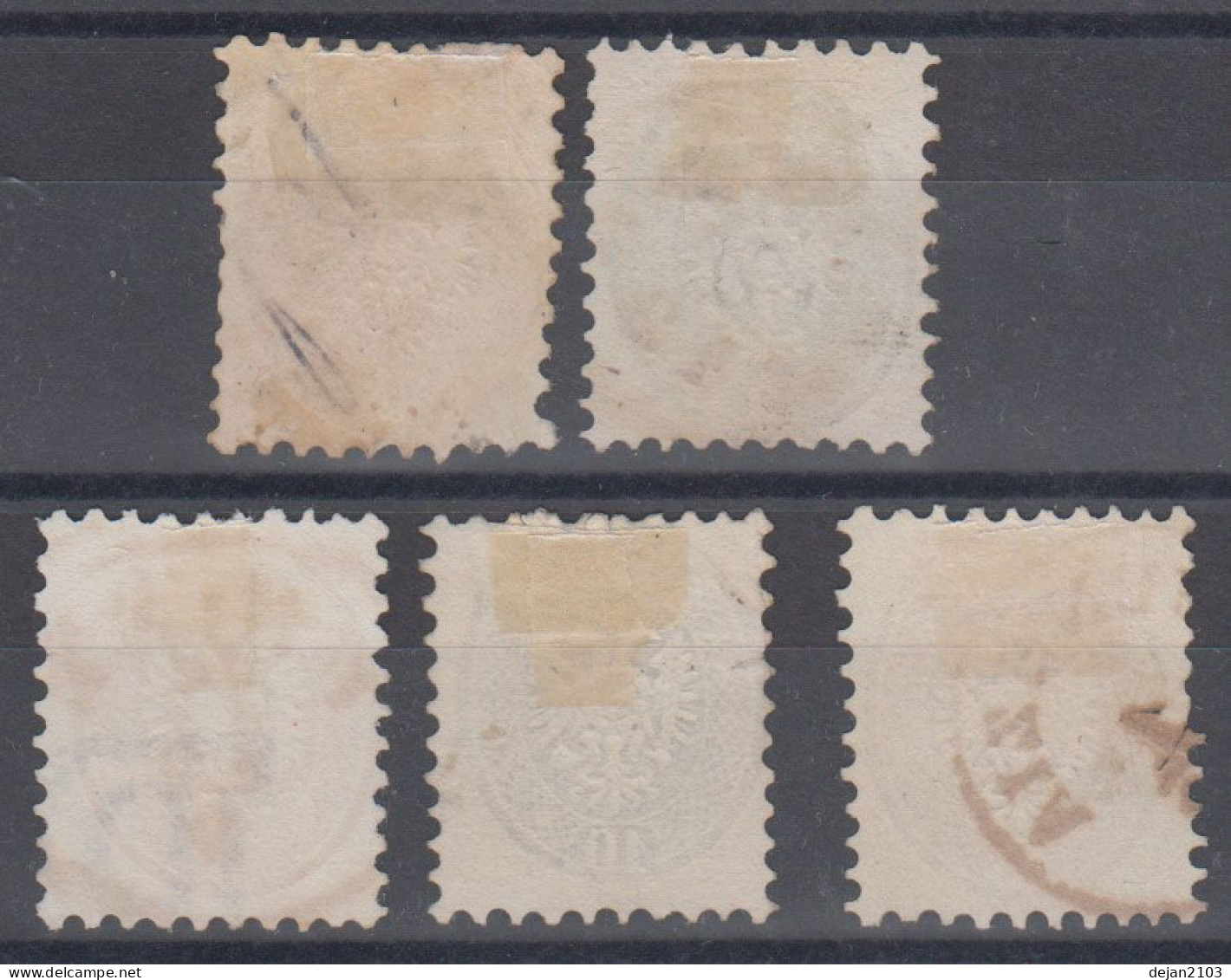 Austria Occupation Lombardia Watermark "BRIEFMARKEN" Mi#19/23 Perf. 9 1/2 1864 USED - Used Stamps