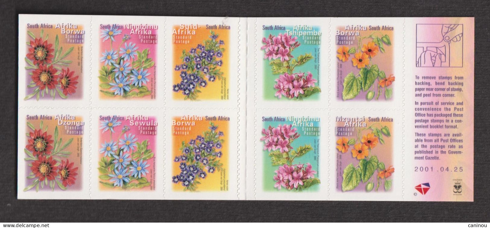 AFRIQUE DU SUD   Y & T CARNET C1164A  FLEURS INSTITUT POUR LES AVEUGLES 2001 NEUF - Carnets