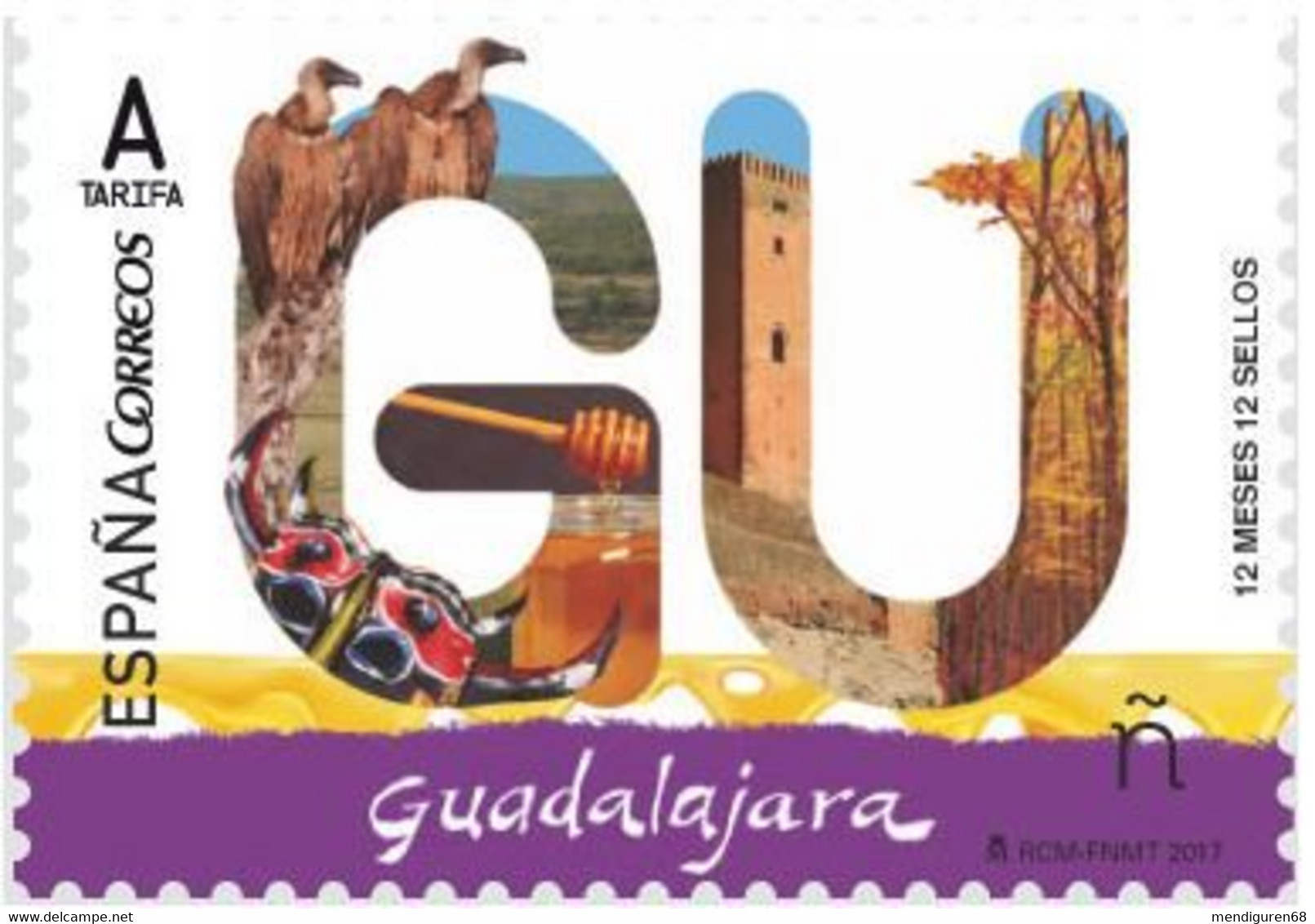 ESPAGNE SPANIEN SPAIN ESPAÑA 2017 12 MONTHS 12 STAMPS 12 MESES 12 SELLOS: GUADALAJARA MNH ED 5103 MI 5122 YT 4827 SC 416 - Unused Stamps