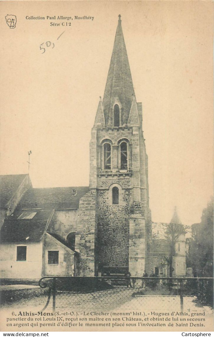 CPA 91 Essonne > Athis Mons Le Clocher L'Eglise - Athis Mons