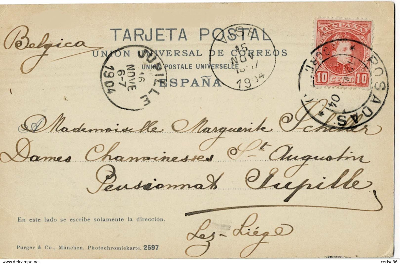 Sevilla Paseo De Coches Circulée En 1904 - Sevilla