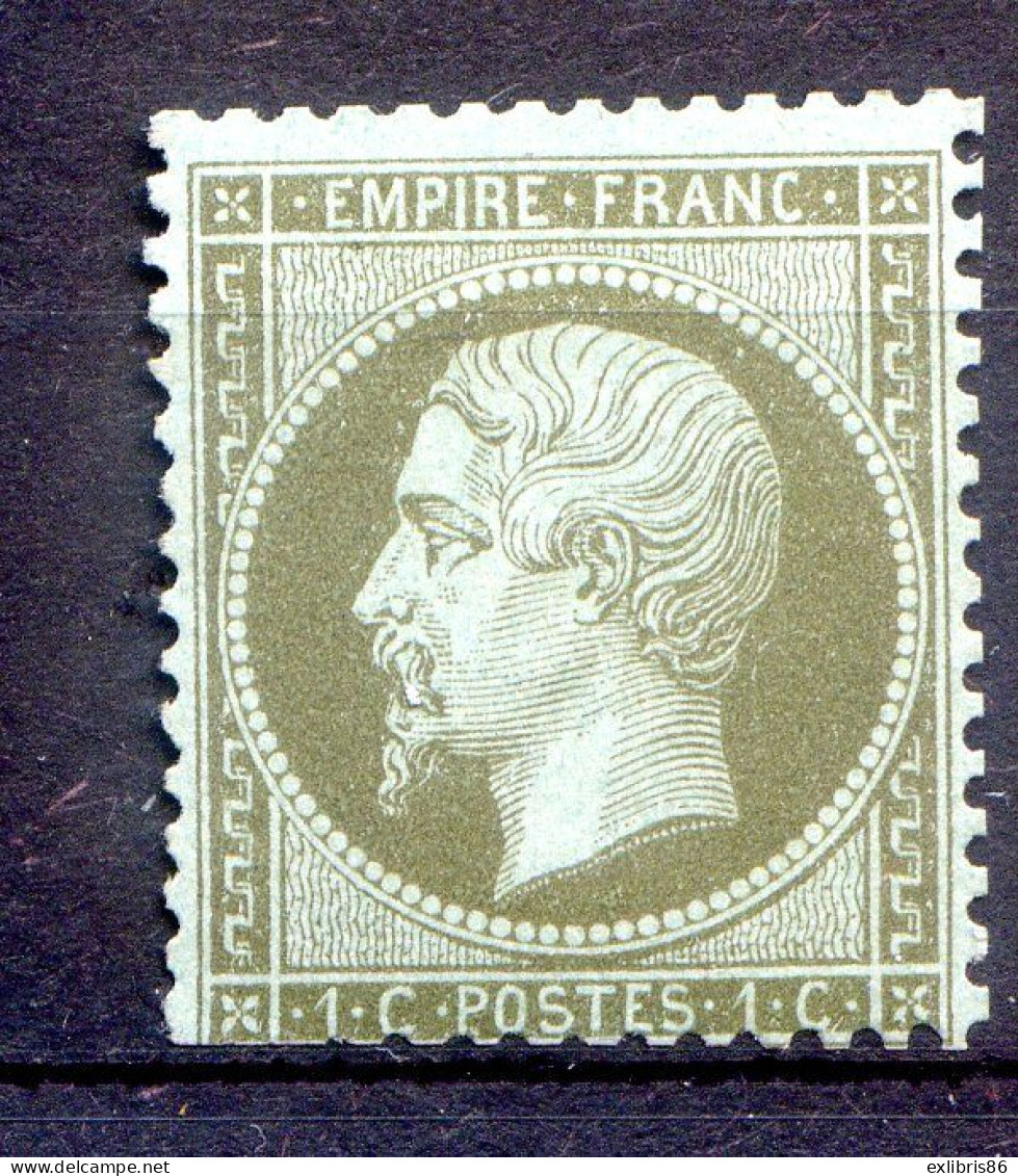 060524 FRANCE EMPIRE N° 19    Neuf Sans Gomme    , Défaut, Bronze Sur Bleu  Jolie Nuance - 1862 Napoléon III