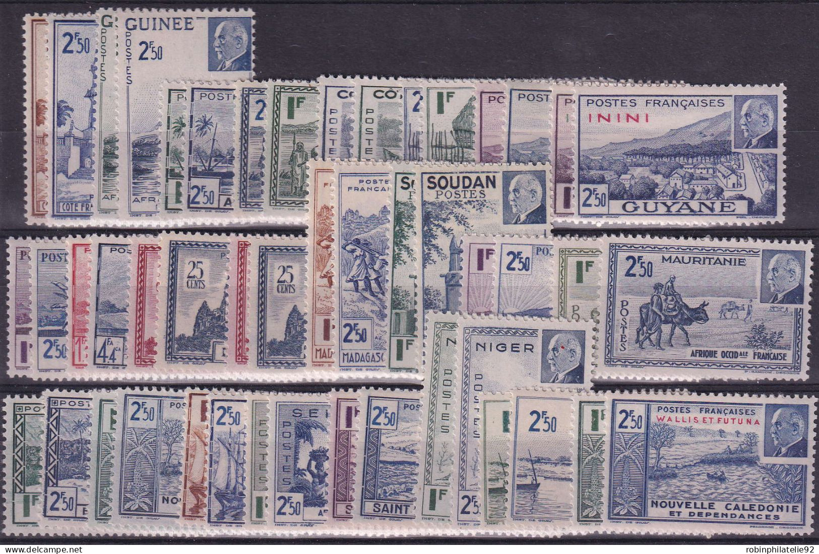 Séries Coloniales1941 Maréchal Pétain 48 Timbres Qualité:** Cote:78 - 1941 Secours National