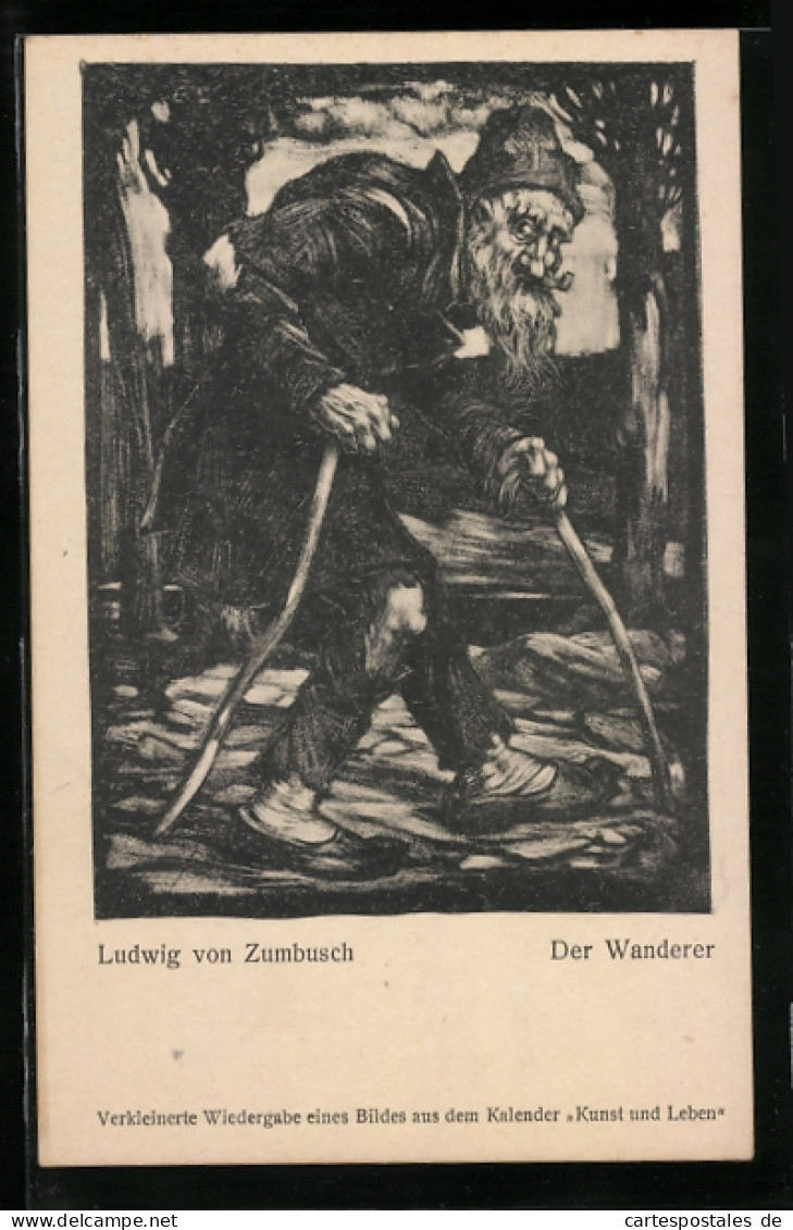 Künstler-AK Ludwig Von Zumbusch: Der Wanderer  - Zumbusch, Ludwig V.
