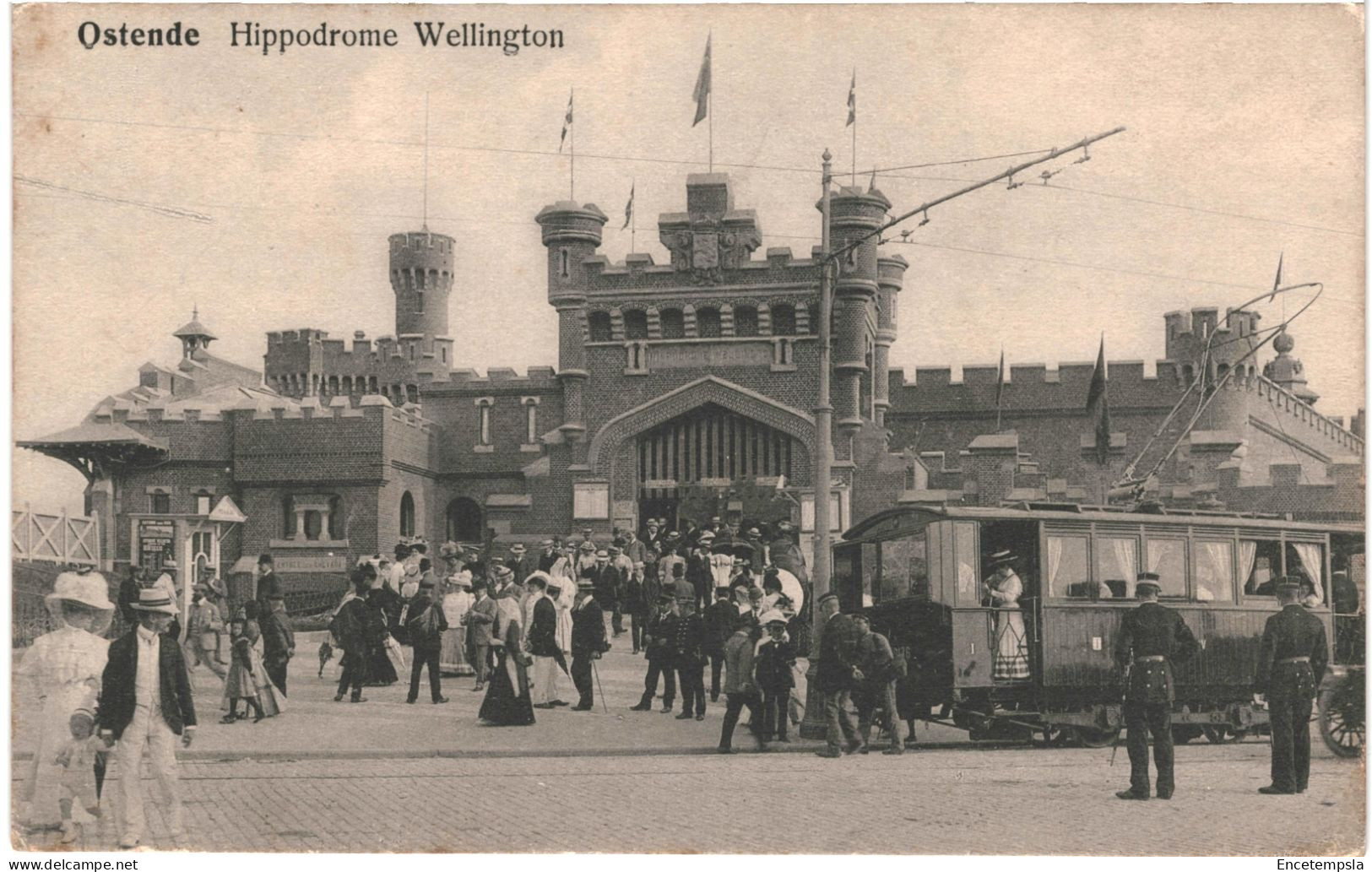 CPA Carte Postale Belgique Ostende Hippodrome Wellington  Tram Animée   VM80884ok - Oostende