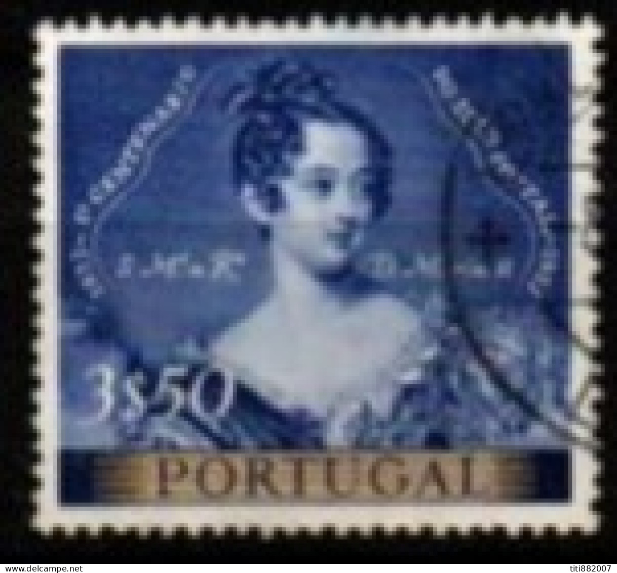 PORTUGAL  -   1953.  Y&T N° 801 Oblitéré .    Reine Dona Maria II - Oblitérés