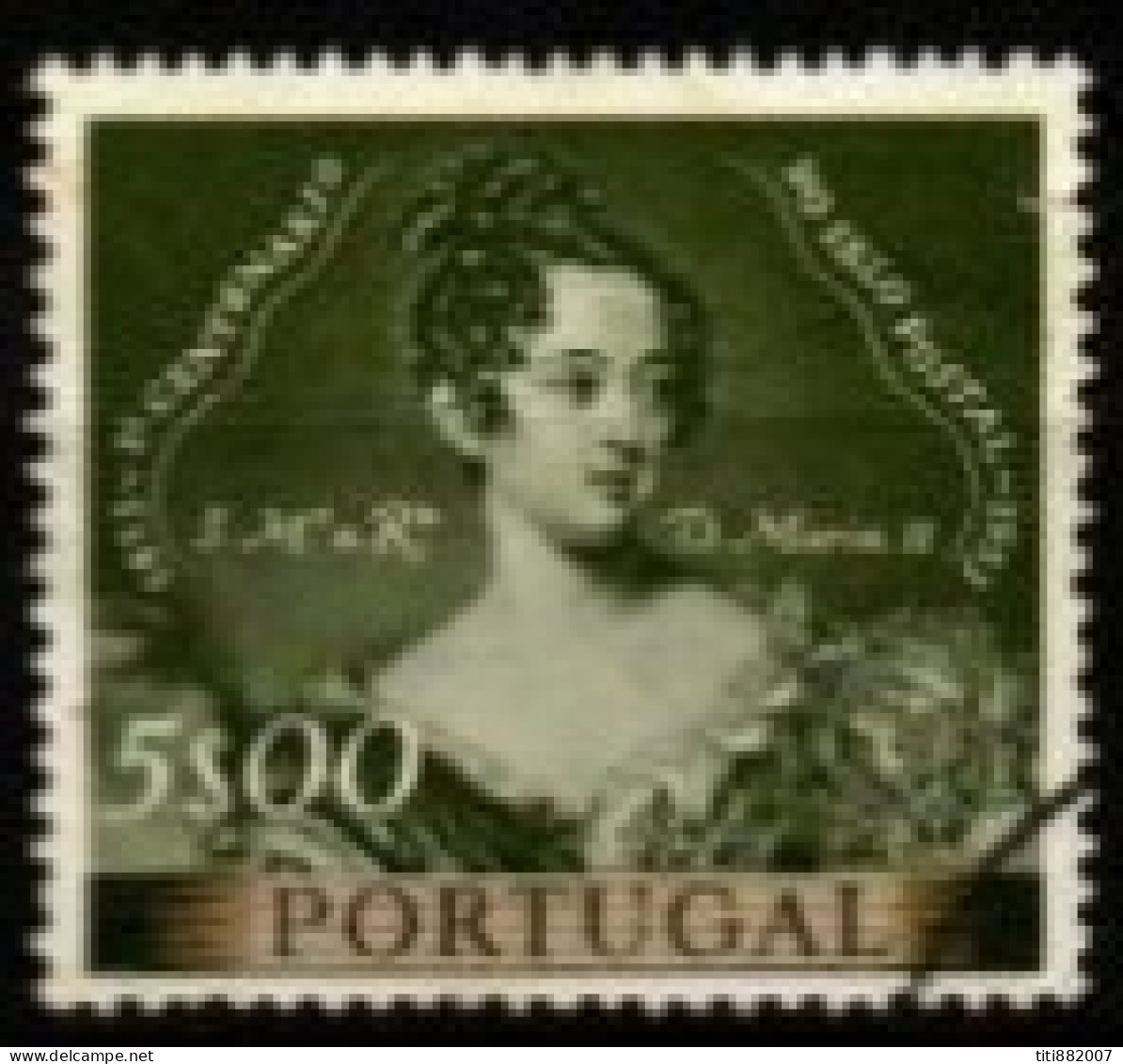 PORTUGAL  -   1953.  Y&T N° 803 Oblitéré .    Reine Dona Maria II - Oblitérés