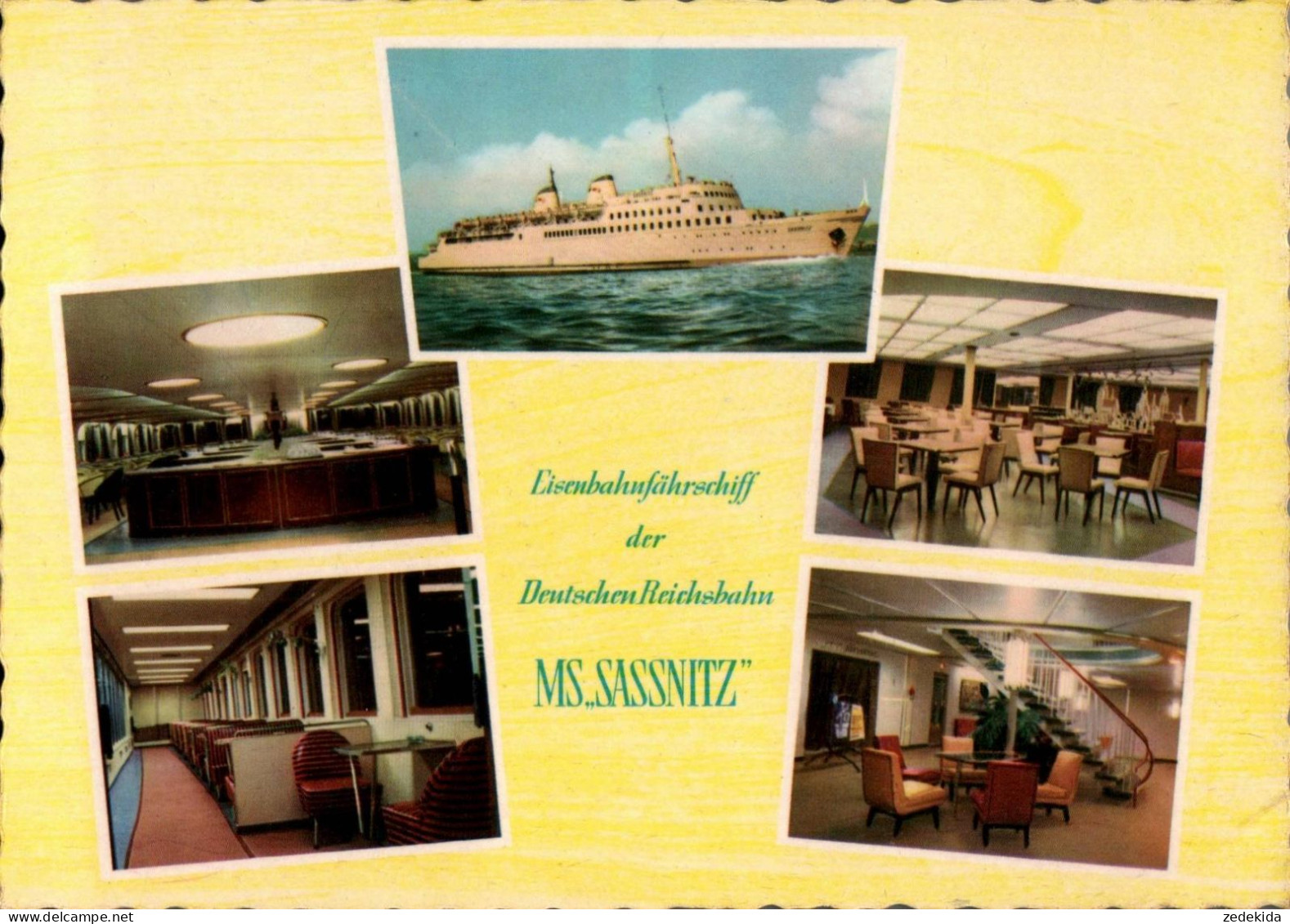 H2454 - MS Sassnitz Fähre Fährschiff Innenansicht - Bild Und Heimat Reichenbach - Ferries