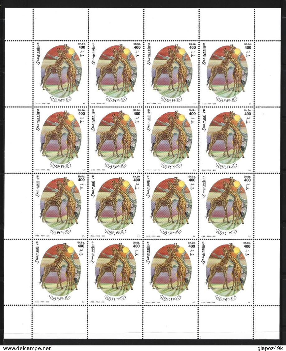 ● SOMALIA 2000 ֍ GIRAFFE ֍ Fauna ● N. 740 / 742 ** ● 3 Fogli Di 16 Esemplari ● Cat. 160 € Al 6% ● Lotto XX ● - Somalie (1960-...)