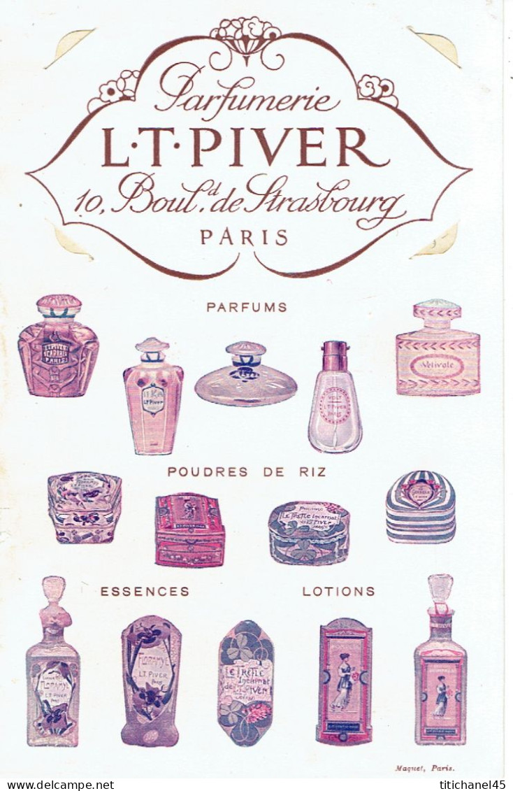 Porte Cartes Parfumées Publicitaires  L.T. PIVER - AZUREA-FLORAMYE-POMPEÏA-GERBERA Avec La Carte Parfum POMPEÏA - Vintage (until 1960)