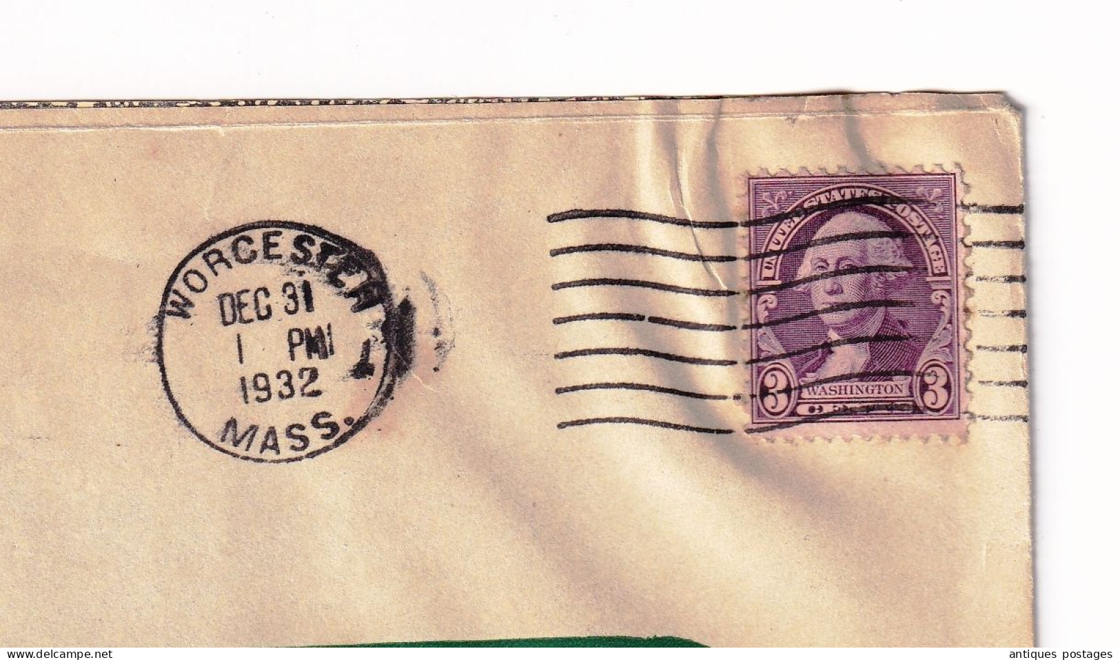 Lettre USA 1932 Worcester Massachusetts Frank O. Stevens CO. - Storia Postale