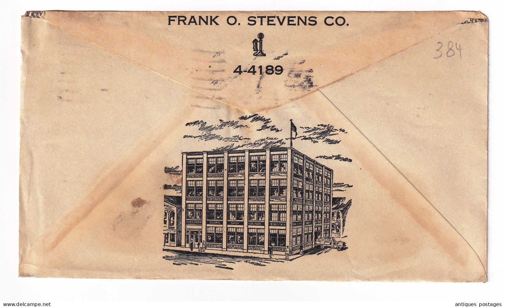 Lettre USA 1932 Worcester Massachusetts Frank O. Stevens CO. - Storia Postale