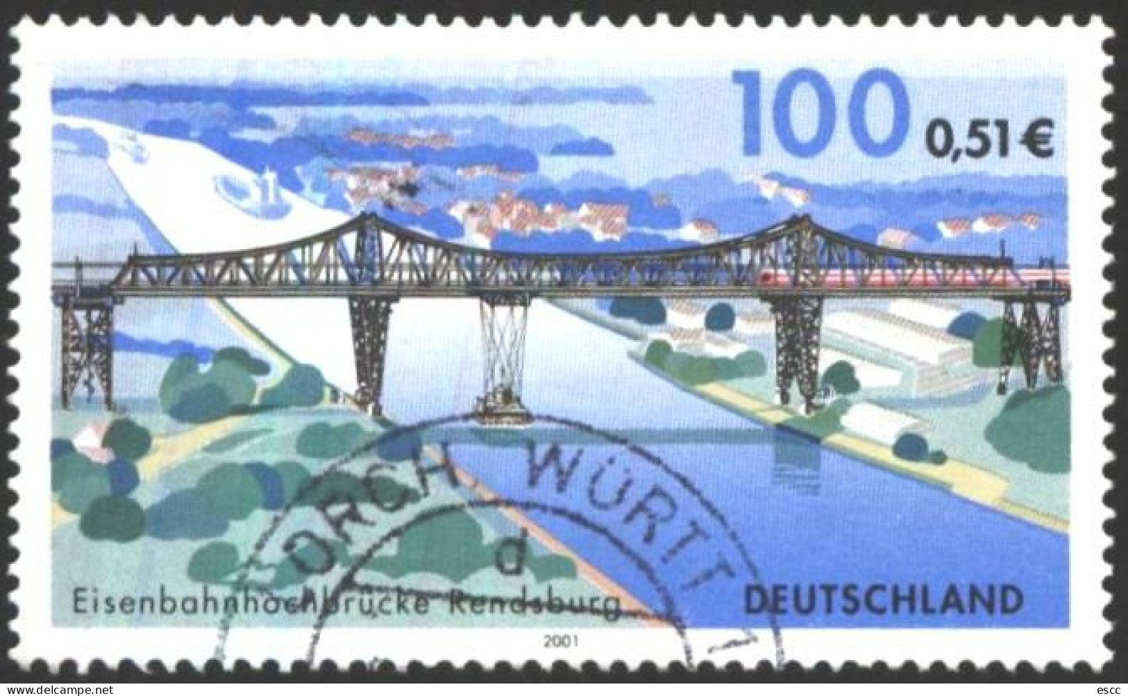 Used Stamp  Rendsburg Railway Bridge 2001 From Germany - Oblitérés