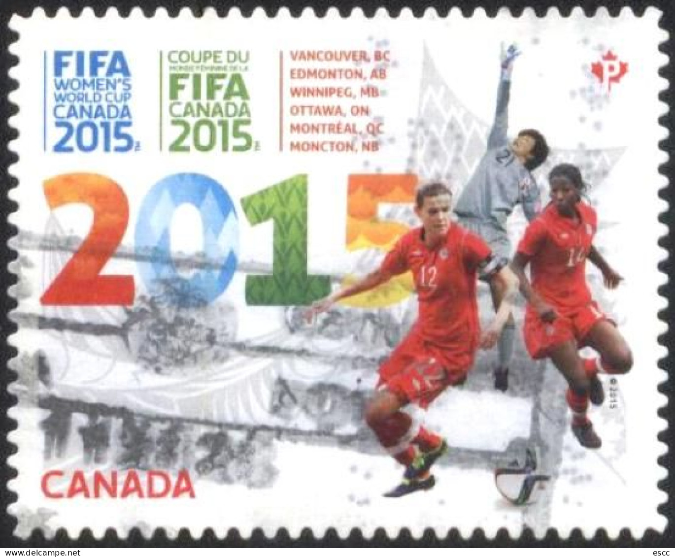 Used Stamp Sport Soccer Football FIFA 2015 From Canada - Other & Unclassified