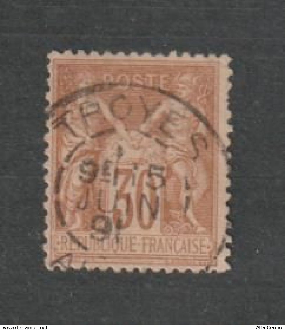 FRANCE:  1876/78  SAGE  II° TYPE  -  30 C. BRUN  JAUNE  OBL. -  YV/TELL. 80 - 1876-1898 Sage (Type II)